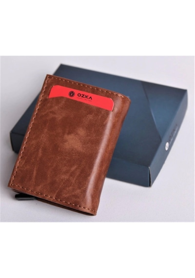 Ozka Leather Collection Kişiye Özel Yeni Trend Otomatik Mekanizmalı Cüzdan