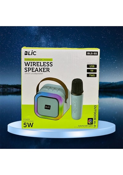 Blic BLS-55 Mini Taşınabilir Işıklı Kablosuz Bluetooth 5.0 Karaoke Hoparlör