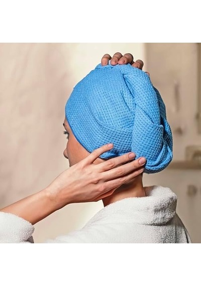 Mikrofiber Saç Bonesi - Mavi