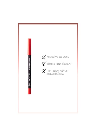 Note Cosmetics Silk Stay Lipliner Suya Dayanıklı İpeksi Dudak Kalemi - 07 Cherry Silk - Kırmızı