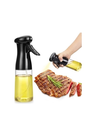 Pratik Püskürtmeli Sprey Cam Şişe Zeytinyağı Sirke Yağ Püskürtücü Yağdanlık 200 Ml - 1 Adet Siyah Diğer