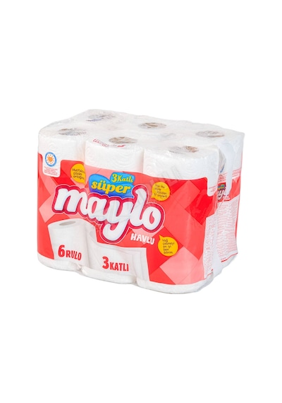 3 Adet Maylo Kağıt Havlu 3 Katlı 6'lı