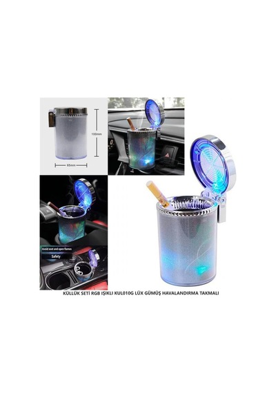 Küllük Seti Rgb Işıklı 7 Renk Lüx Gümüş Havalandırma Takmalı