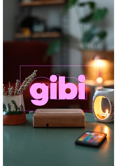 Gibi Dizi 16 Renk Kumandalı 3d Gece Lambası Çok Renkli