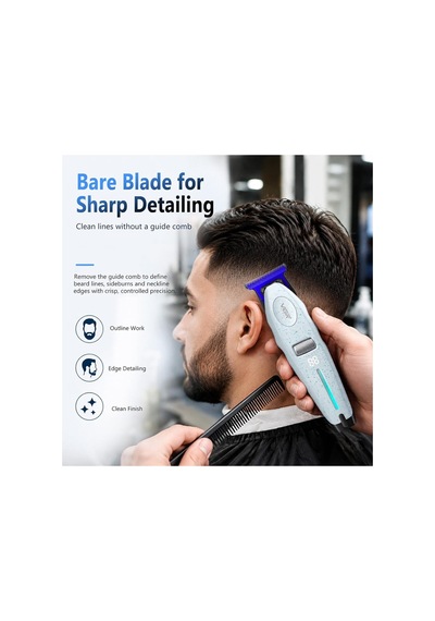 Şarjlı Tıraş Makinesi V-887t - 9000 Rpm 240 Dakika Profesyonel Trimmer - Beyaz