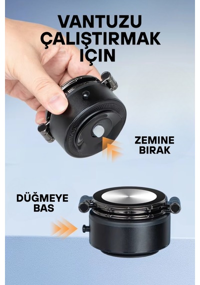 Wearfitpro Magsafe Özellikli Güçlü Mıknatıslı Vantuz Telefon Tutucu Ev Araç Her Zemine Uygun Telefon Tutucu Siyah