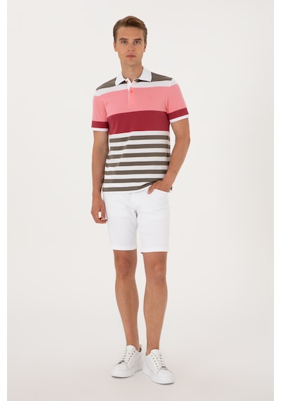 U.S. Polo Assn. Erkek Regular Fit Polo Yaka Pembe Tişört 50300046-VR041