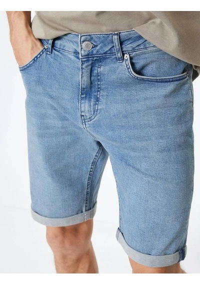 Koton Kot Şort Slim Fit Düğmeli Cepli Katlı Paça Açık İndigo 4sam40312nd Açık İndigo Koton Kot Şort Slim Fit Düğmeli Cepli Katlı Paça Açık İndigo 4sam40312nd Açık İndigo