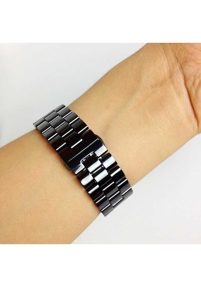 Ariatech Watch Ultra 49mm Kordon Uyumlu Krd-15 Metal Strap Kayış Clo- Siyah
