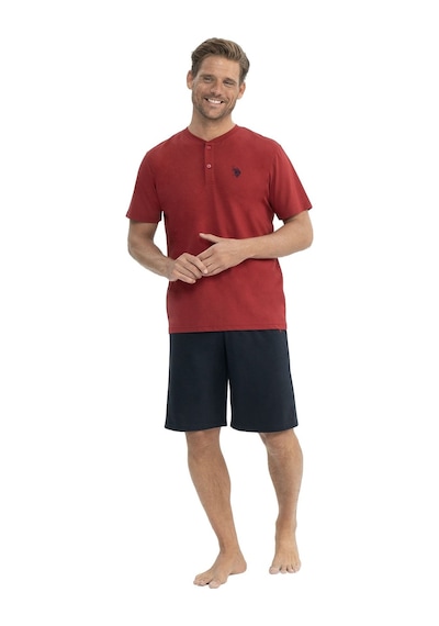 U.s Polo Assn. 12040 Erkek Çeyizlik 5'li Sabahlıklı Pijama Takım-bordo Bordo