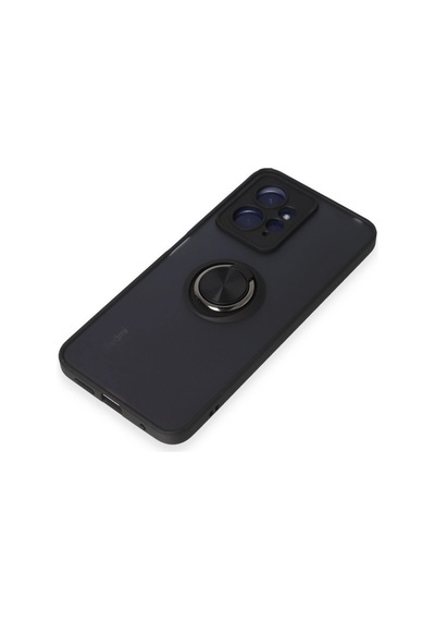 Xiaomi Redmi Note 12 4g Kılıf Montreal Yüzüklü Silikon Kapak Siyah