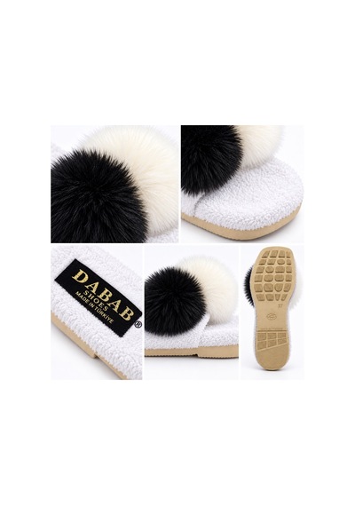 Dabab Shoes Pomella Kadın Beyaz Çift Ponponlu Peluş Bantlı Kaymaz Tabanlı Önü Açık Ev Terliği Dabab Shoes Pomella Kadın Beyaz Çift Ponponlu Peluş Bantlı Kaymaz Tabanlı Önü Açık Ev Terliği