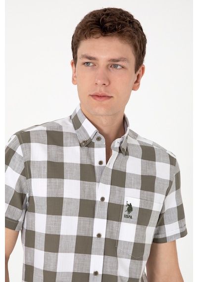 U.s. Polo Assn. Erkek Vizon Gömlek Kısa Kollu 50299813-vr052 Vizon