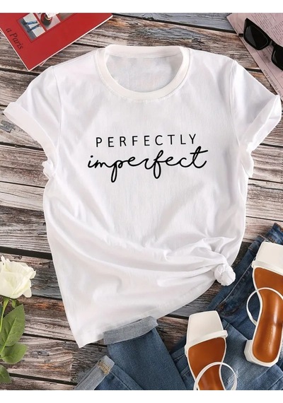 Flood Of Style Kadın Beyaz Perfectly Baskılı Oversize