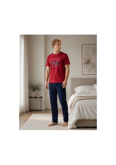 Pijamask Erkek Kırmızı Street Dept Baskılı Pamuklu Uzun Pantolonlu Pijama Takımı Rahat Ev Giyim Kırmızı Pijamask Erkek Kırmızı Street Dept Baskılı Pamuklu Uzun Pantolonlu Pijama Takımı Rahat Ev Giyim Kırmızı