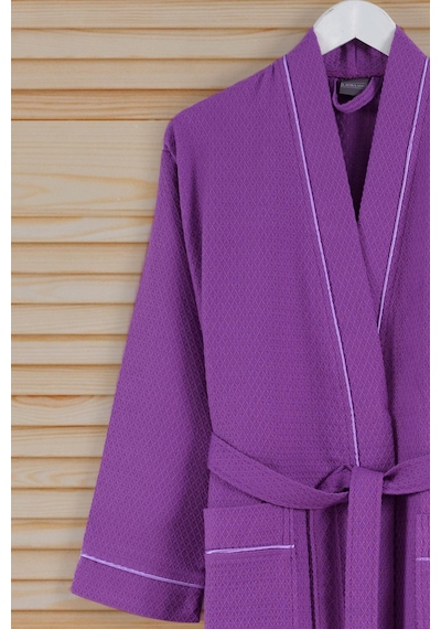 Varol Dama Serisi Kimono Yaka Pike Bornoz Sabahlık Lila-xxl LİLA