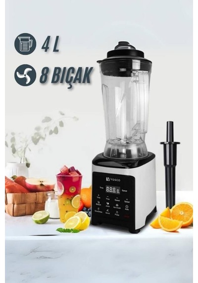 Dijital Bar Blender Pro Xl 4l 8 Bıçak Gri