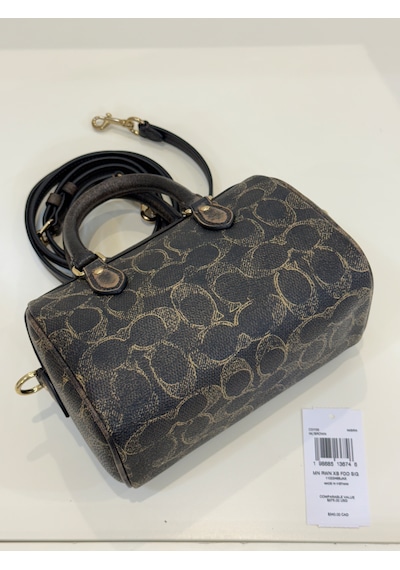 Coach Mini Rowan Crossbody Kadın Çanta Altın - Siyah