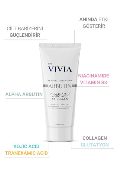 The Vivia Arbutin Cilt Beyazlatıcı ve Aydınlatıcı Leke Kremi 50 ML
