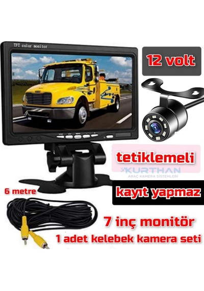 7'' Monitör+1 Adet Beyaz Ledli Kelebek Kamera Seti Kayıt Yapmaz