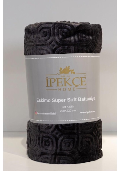 Eskimo Süper Soft Çift Kişilik 200x220 Cm Battaniye Antrasit Antrasit