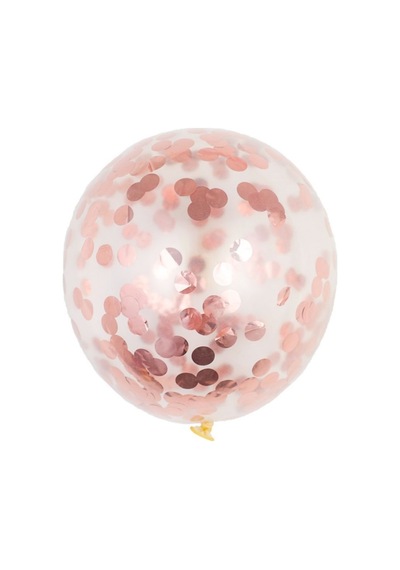 Pazarız Konfetili Balon Pullu Şeffaf Balon Seti 20 Adet Roze Gold
