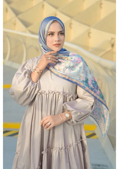 Buttonscarves Sevilla Saten Şal - Marina Mavi