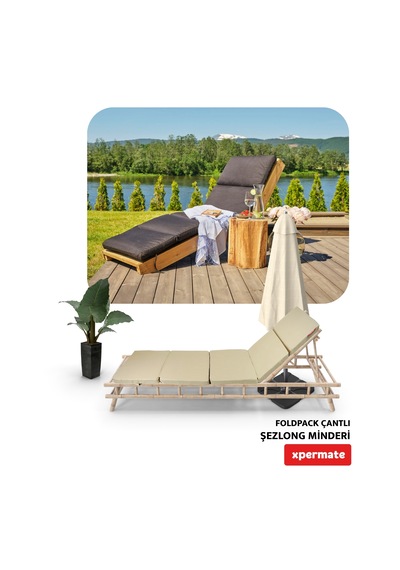 Xpermate Katlanır Şezlong Minderi Çantalı Cepli Foldpack 30x60x25