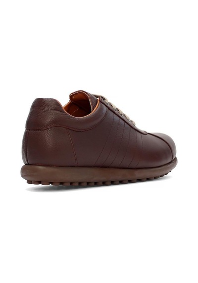 Erkek Kahverengi Bağcıklı Deri Sneaker
