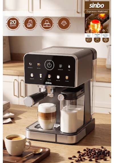 Scm-3036 Pro 20 Bar Espresso Makinesi, 7 Kahve, Süt Hazneli, Kapsül Uyumlu