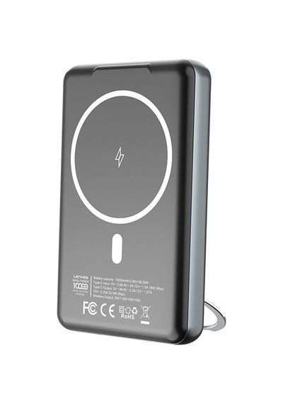 Lenyes Pw1001d Pd 22.5w Hızlı Şarj Özellikli Standlı Wireless Powerbank 15w 10000mah Gri