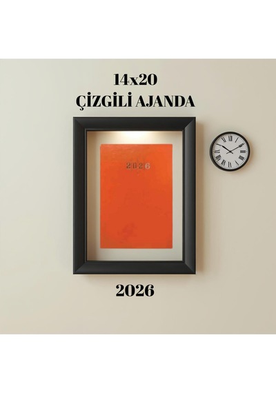 2026 Ajanda 14x20 Çizgili Turuncu Turuncu
