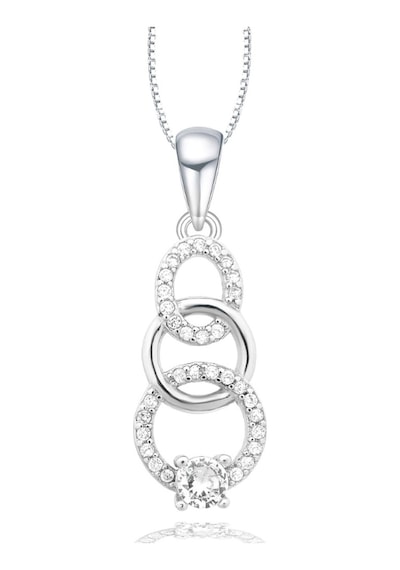Brezza Lusso Jewelry Diamond Serisi Halka Tektaş Aşk Gümüş Kadın Kolye 45 CM 45 CM