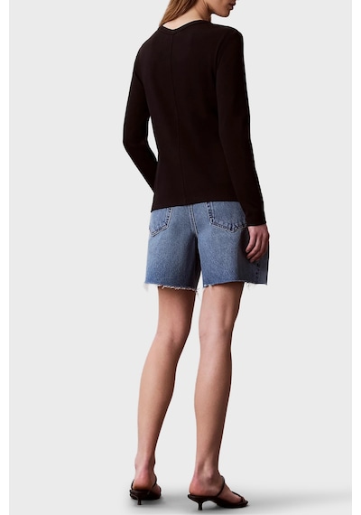 Calvin Klein Logolu V Yaka Düğmeli Hırka Lv047g207gub1 Kadın Hırka Lv047g207g Ub1 Siyah