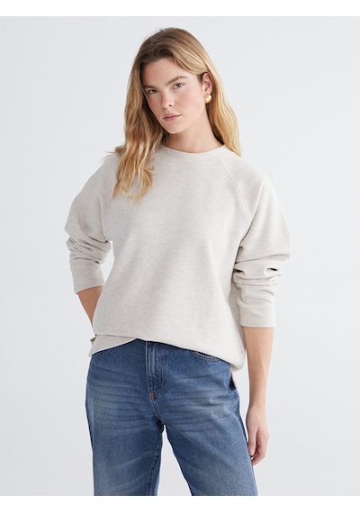 Lcw Comfort Bej Bisiklet Yaka Kadın Sweatshirt