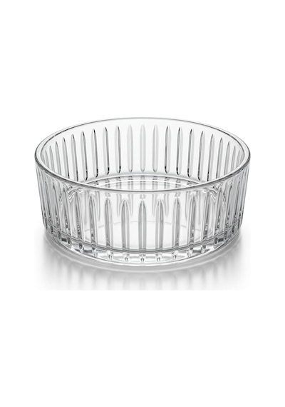 Pupa Model El Yapımı Üfleme Cam Sunum Kasesi - Optikli Çizgili Dekoratif Salata, Meyve Ve Meze Kasesi 14x6 Cm Çok Renkli