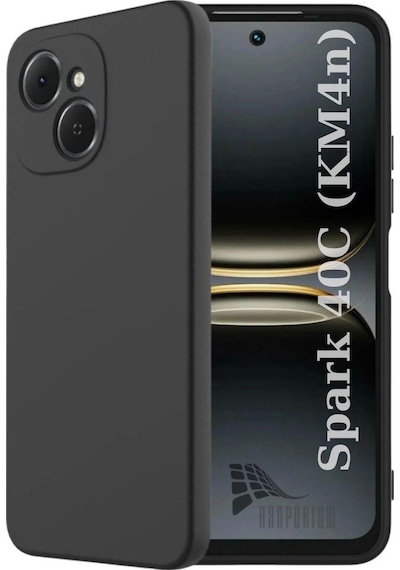 Tecno Spark 40c Km4n Uyumlu Silikon Kılıf - Pastel Renk Tonu Kamera Korumalı Esnek Kapak-siyah Siyah