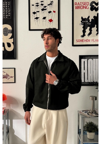 Flaw Gömlek Yaka Bomber İnce Ceket-28649 Haki