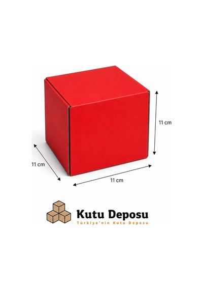 11x11x11 Cm Ofset Kupa Bardak Kutusu Kırmızı 50 Adet 1 Adet