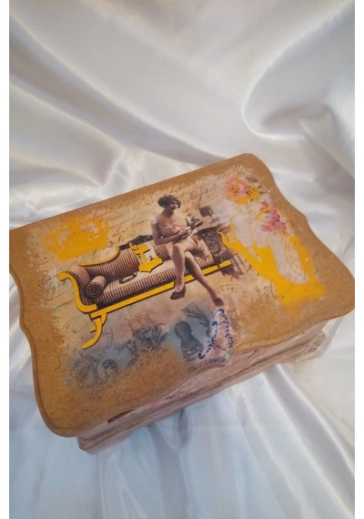 Sevgili Hediye Kutusu Sevgililer Günü Ahşap El İşi Hand Made Mücevher Kutusu Orta Boy