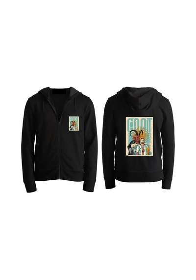 Pisa Art Lionel Messi Dünya Kupası Goat Özel Tasarım Taraftar Fermuarlı Sweatshirt Hrmsw1108 Siyah