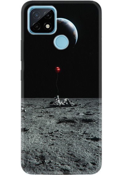 Realme C25 Kılıf Desenli Astronoot Red Baloon 1608
