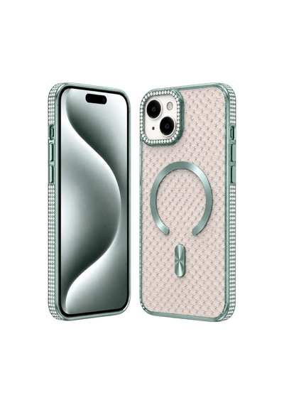 Nettech Apple iPhone 13 Uyumlu Taşlı Seri Arka Koruma Kılıf - Mor