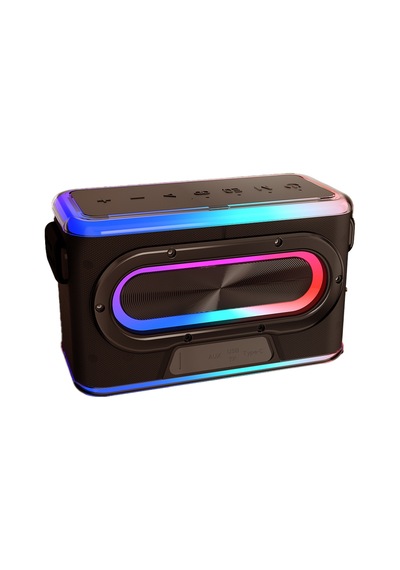Lenyes S834 Rgb Led Işıklı Bluetooth Speaker Hoparlör Ve Karaoke Bluetooth Mikrofon Siyah