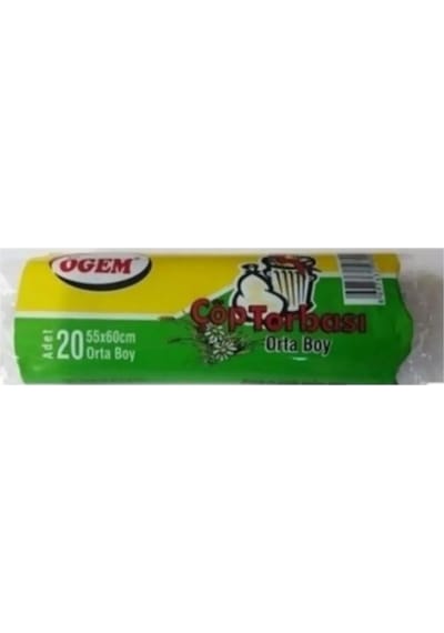 Ögem Orta Boy Çöp Torbası Mavi 20'li 55 x 60 CM