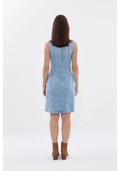 Banny Jeans Kadın Açık Mavi Fermuarlı Jean Elbise Açık Mavi