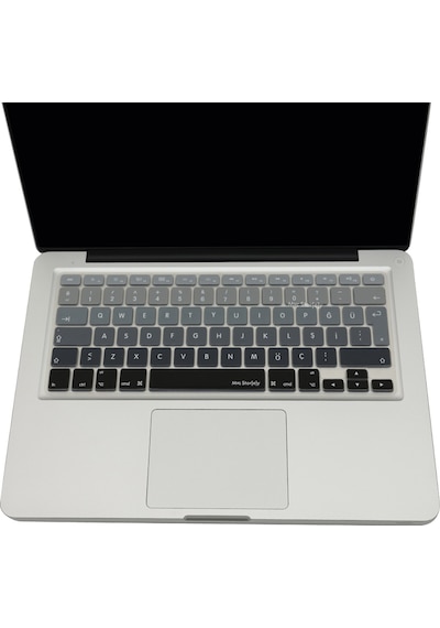 Apple Uyumlu MacBook Air Pro Klavye Koruyucu Türkçe Q Ombre Eski Usb Li Model 2008/2017 Yılı İle Siyah Gri