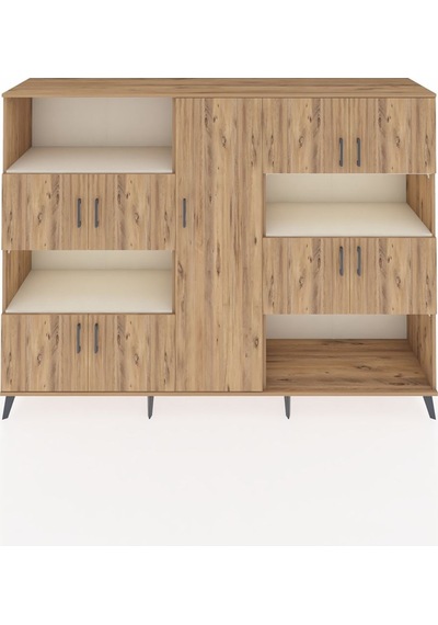 Hyperion Dolap 10 Raflı 9 Kapaklı 220x44x163 Çam-çam/aytaşı Çam-çam/aytaşı