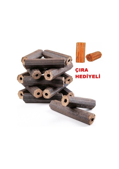 Briket Şömine Odunu 5 Kg Çıra Hediyeli
