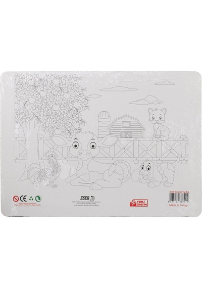 36 Parça Çocuk Puzzle + Boyama Kırmızı Elmalar